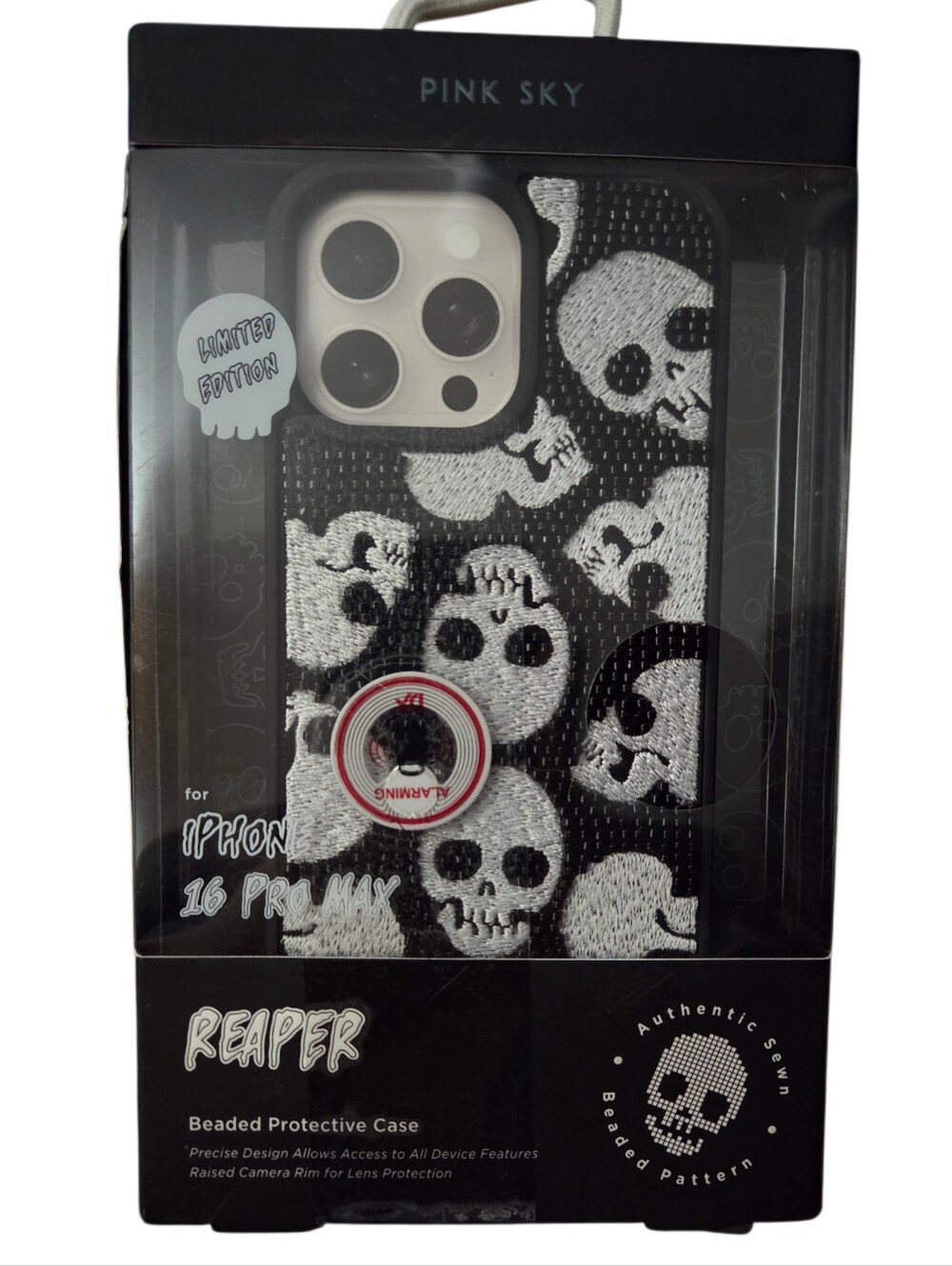 Pink Sky - Reaper iPhone 16 PRO Max Case Beaded Limited Edition NIB